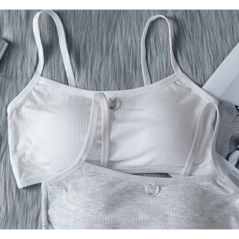 Áo Bra Học Sinh, ấo Lá Tem Thỏ Cotton Tăm Mềm Đẹp