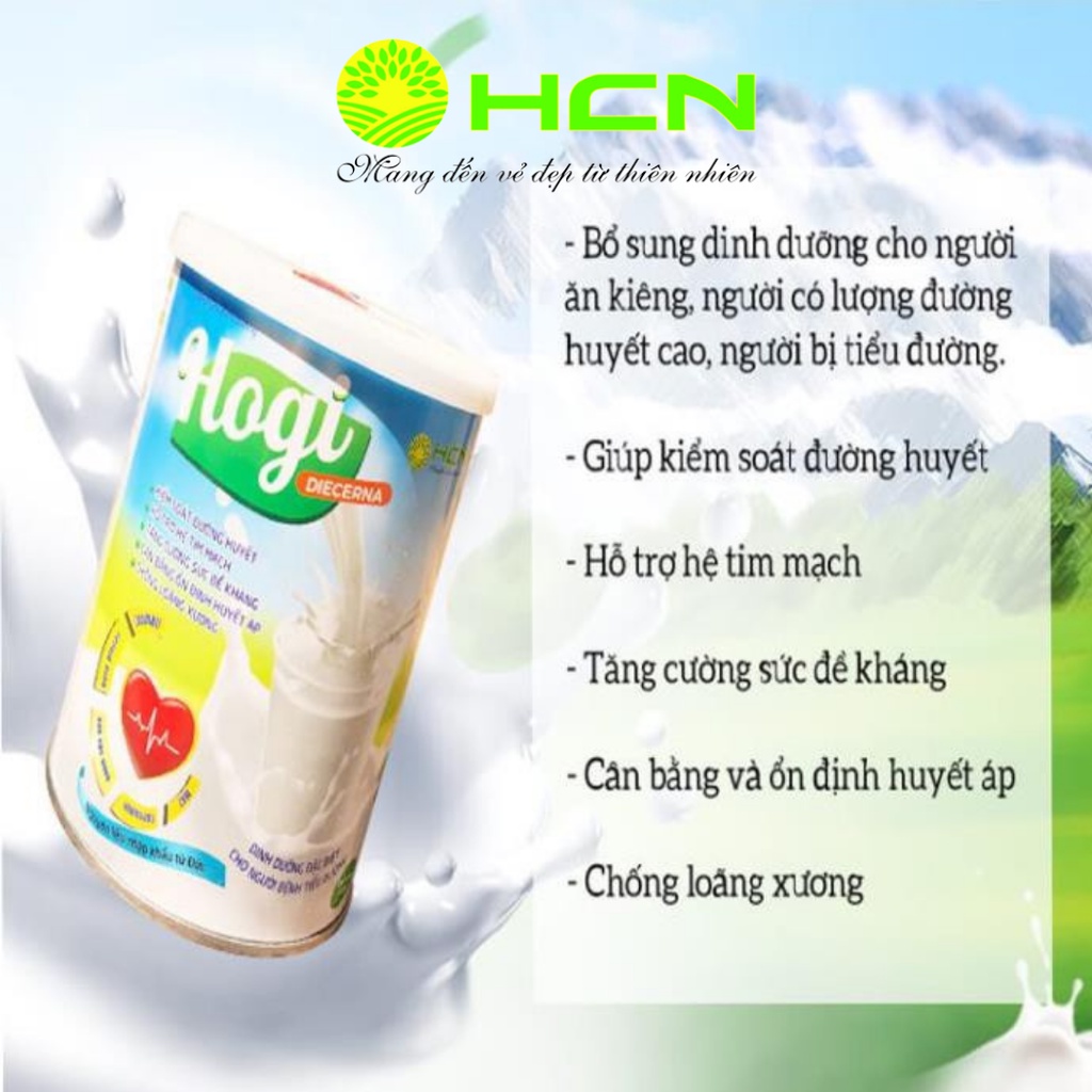 Sữa bột Hogi dành cho người tiểu đường,sữa bột hỗ trợ kiểm soát đường huyết, cân bằng năng lượng 400gr - HOGI
