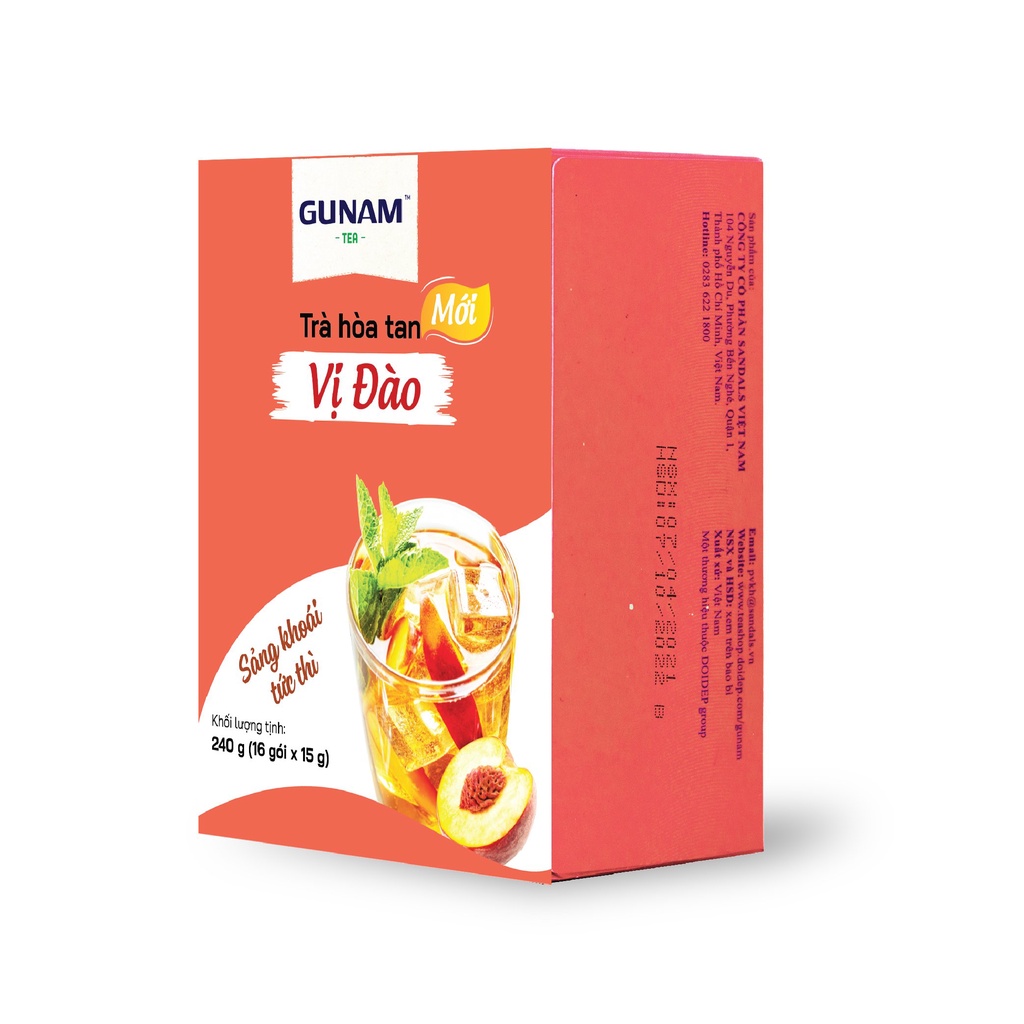 Combo 2 hộp trà đào GUNAM (hộp 16 gói x 15g)