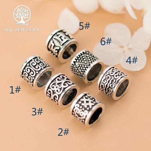Charm bạc chặn hạt họa tiết - NQ Jewelry