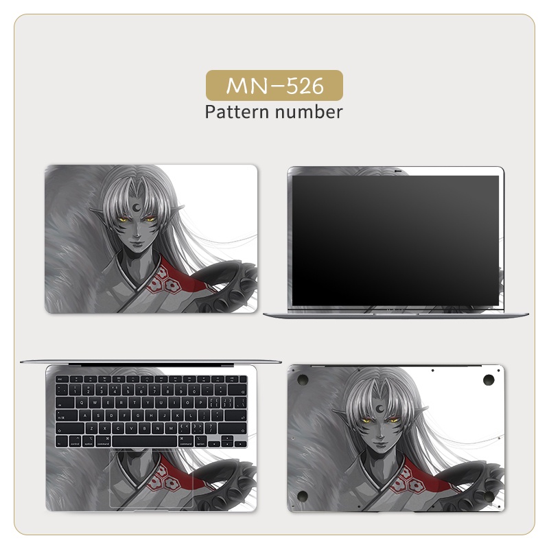 Bộ 4 Miếng Dán laptop 11 12 13 14 15 17 inch Chống Thấm Nước Họa Tiết anime