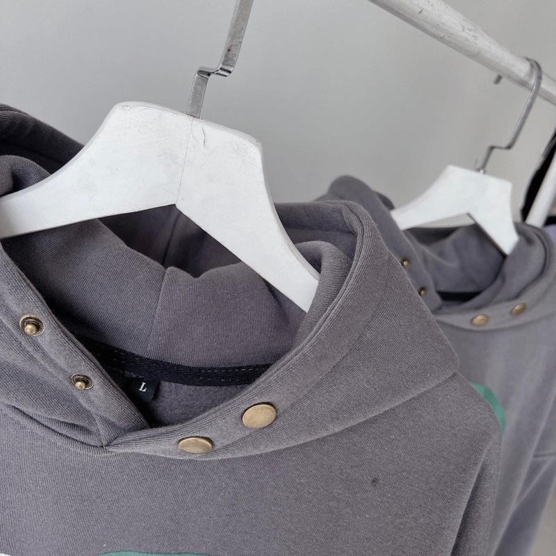 Áo Hoodie Unisex Form Rộng Xám WISH 9 PQK