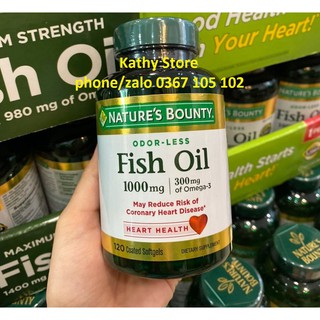 Dầu cá Fish oil 1200mg, 120 viên, Nature Bounty , Mỹ , HSD 12/2021