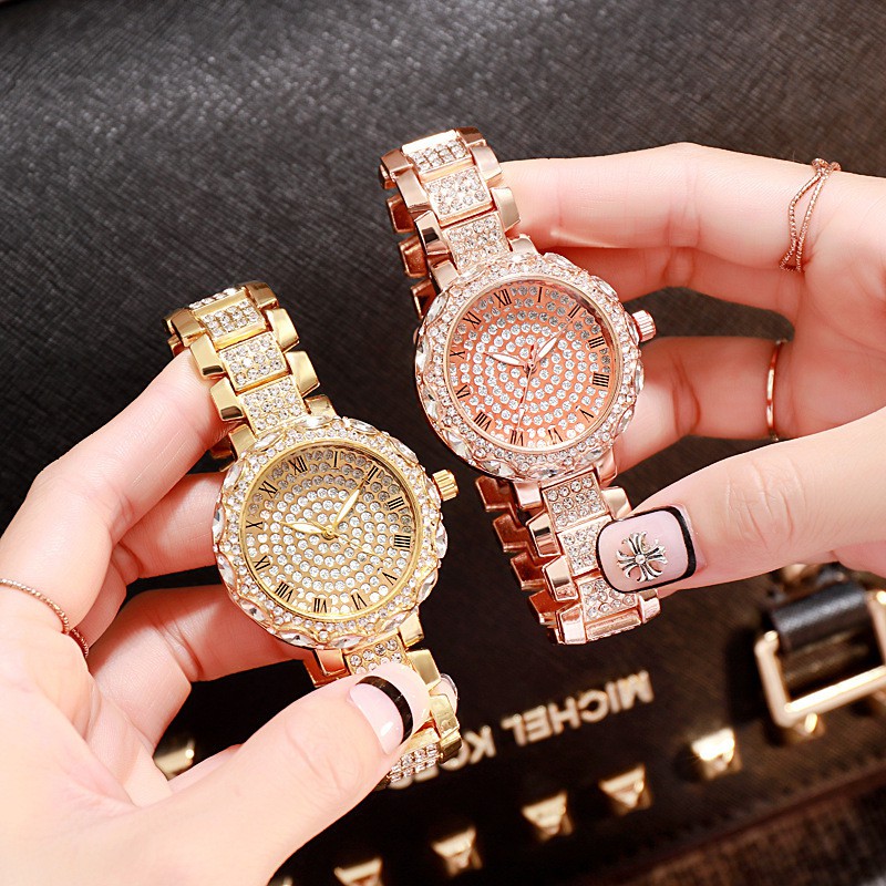 Đồng hồ nữ đính đá dây thép D-ZINER NTD32 sáng trọng mặt số la mã - LINDO | BigBuy360 - bigbuy360.vn