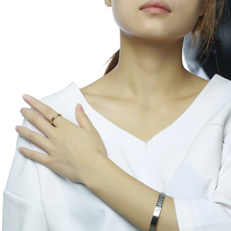 Vnox Nhẫn Tay Kiểu Dáng Đơn Giản Thời Trang Cao Cấp Cho Nam/Nữ