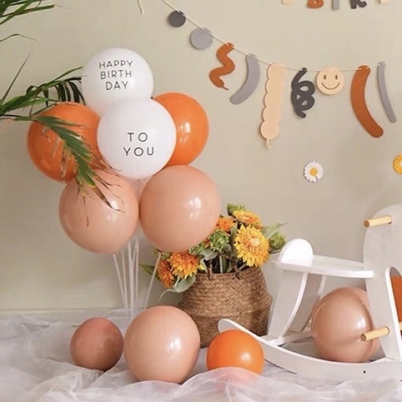 set bóng trang trí thôi nôi cho bé, set bóng trang trí sinh nhật tại nhà phong cách Hàn Quốc