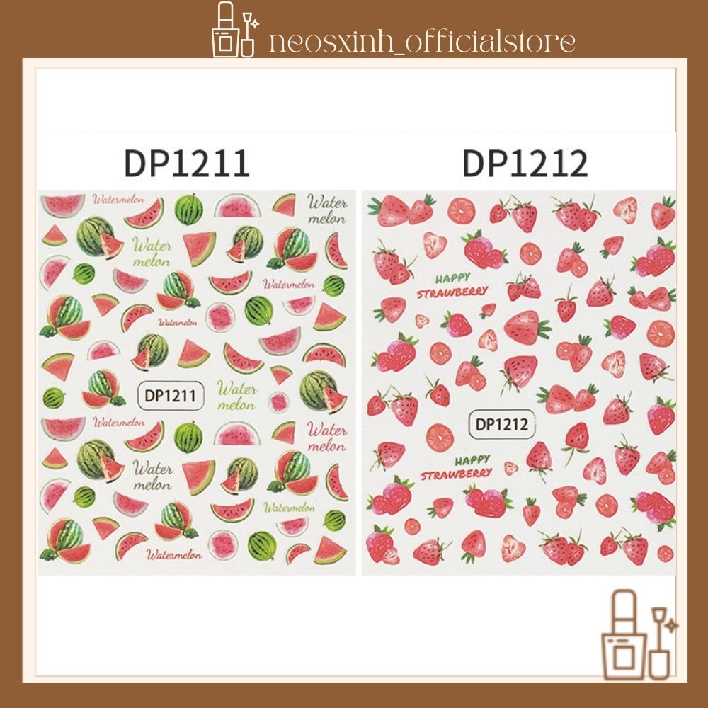 Sticker Dán Móng Tay Trái Cây DP1195-1214 Cute Hot Trend - Hình Dán Móng - Neosxinh Nails