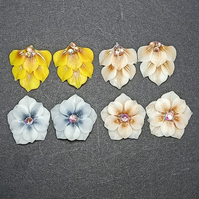 Hoa chân - Hoa bột đính móng HC02