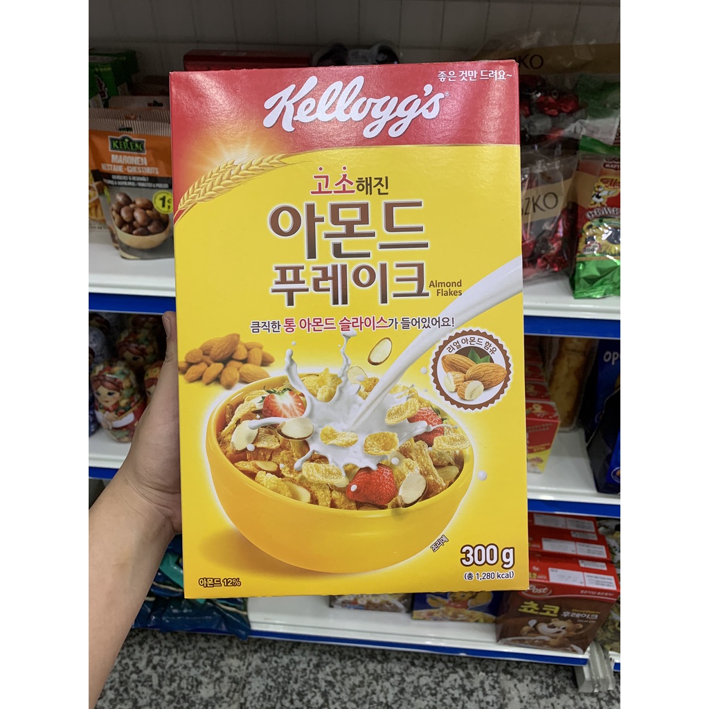 Ngũ cốc dinh dưỡng Kellogg’s bắp non mix hạnh nhân, dâu tây, dừa xuất xứ Hàn Quốc