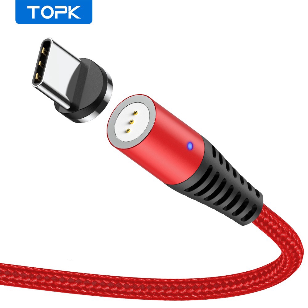 Dây Cáp TOPK AM08 5A Đầu Nam Châm Truyền Dữ Liệu Sạc Nhanh Có Thể Thu Vào Cổng Micro USB Type C Iphone