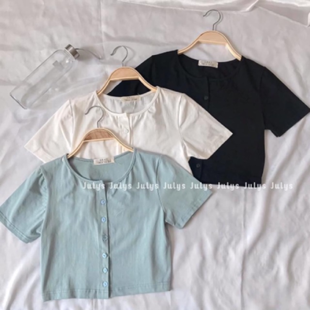 [Mã FAMAYWA giảm 10K đơn 50K] Áo croptop cúc - ảnh thật | BigBuy360 - bigbuy360.vn