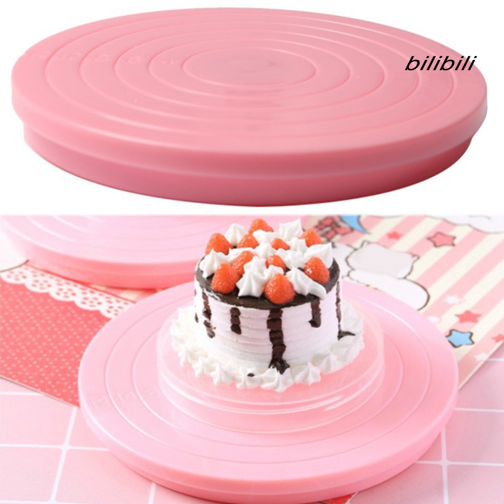 Bàn xoay làm bánh hình tròn 14cm bằng nhựa tiện lợi