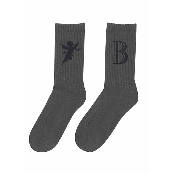 BOBUI SOCKS - LOGO/ GREY