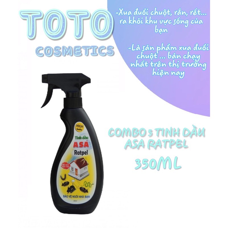 COMBO 5 CHAI XỊT XUA ĐUỔI CHUỘT ASA RATPELL 350ML (XUA ĐUỔI RẮN, RẾT CỰC HIỆU QUẢ )