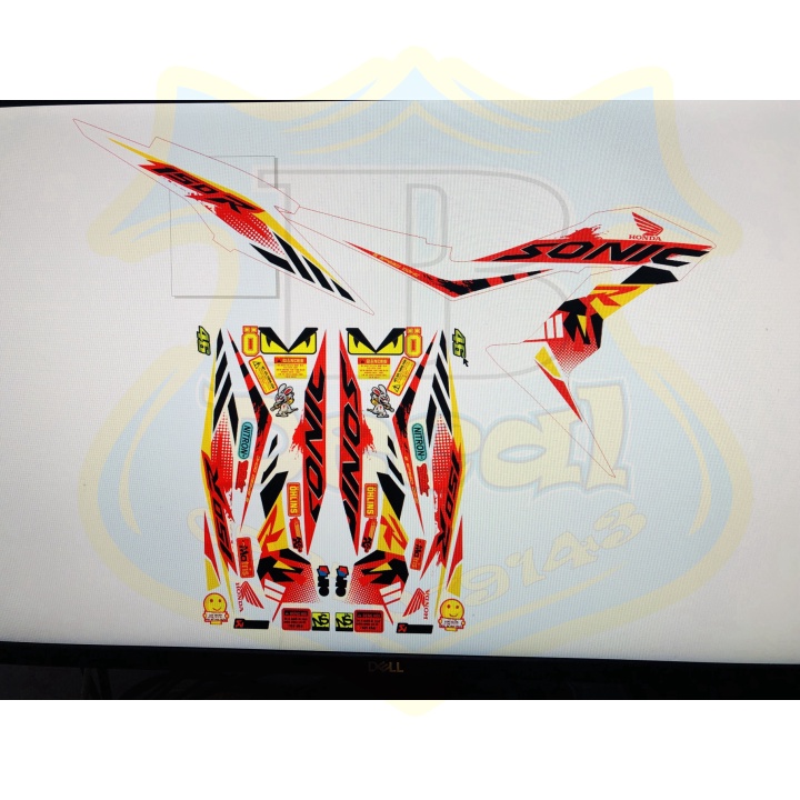 ( Quí khách vui lòng mang ra tiệm cho thợ dán ) Tem sonic 150 trắng