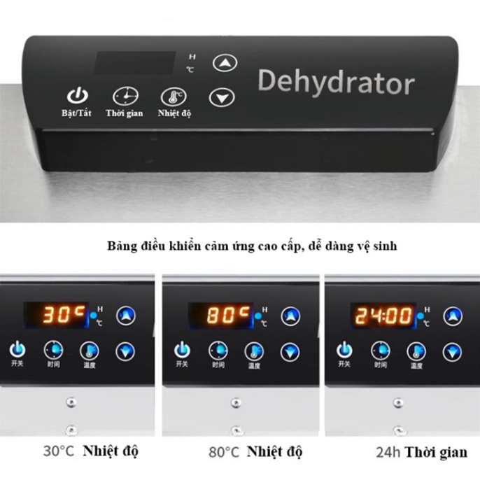 Máy sấy khô hoa quả thực phẩm 6 tằng inox siêu bền
