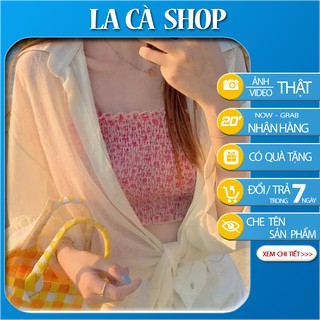 [HÀNG SẴN] Áo 2 dây nhún ôm ngực hoa nhí -Áo hai dây hoa nhí vintage ulzzang nhiều màu