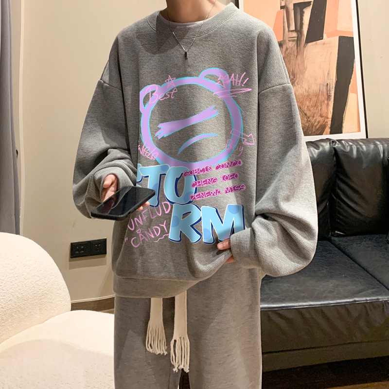 Ifnicefuture set Áo hoodie Dài Tay Và Quần Ống Rộng Thời Trang Xu Hướng Mới Cho Nam