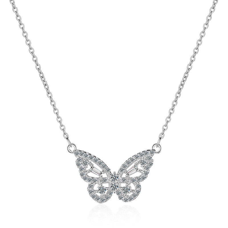 Vòng cổ Mặt Hình Bướm Đính Đá Zircon Thời Trang Cho Nữ