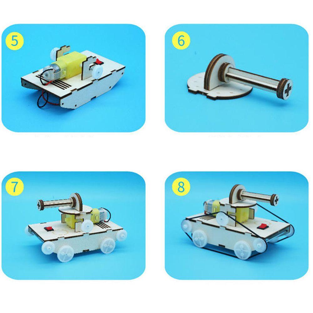 CHOOKEY Mô Hình Xe Tăng Bằng Gỗ Sử Dụng Năng Lượng Mặt Trời