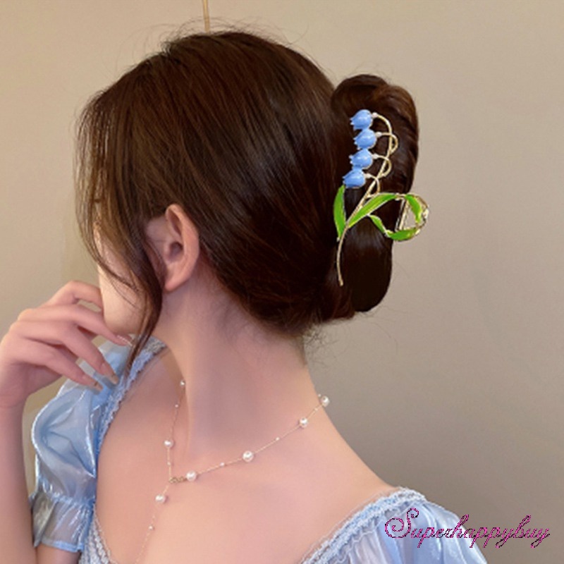 Kẹp Tóc Hình Hoa Lily Chống Trượt Thiết Kế Ngọt Ngào Cho Nữ