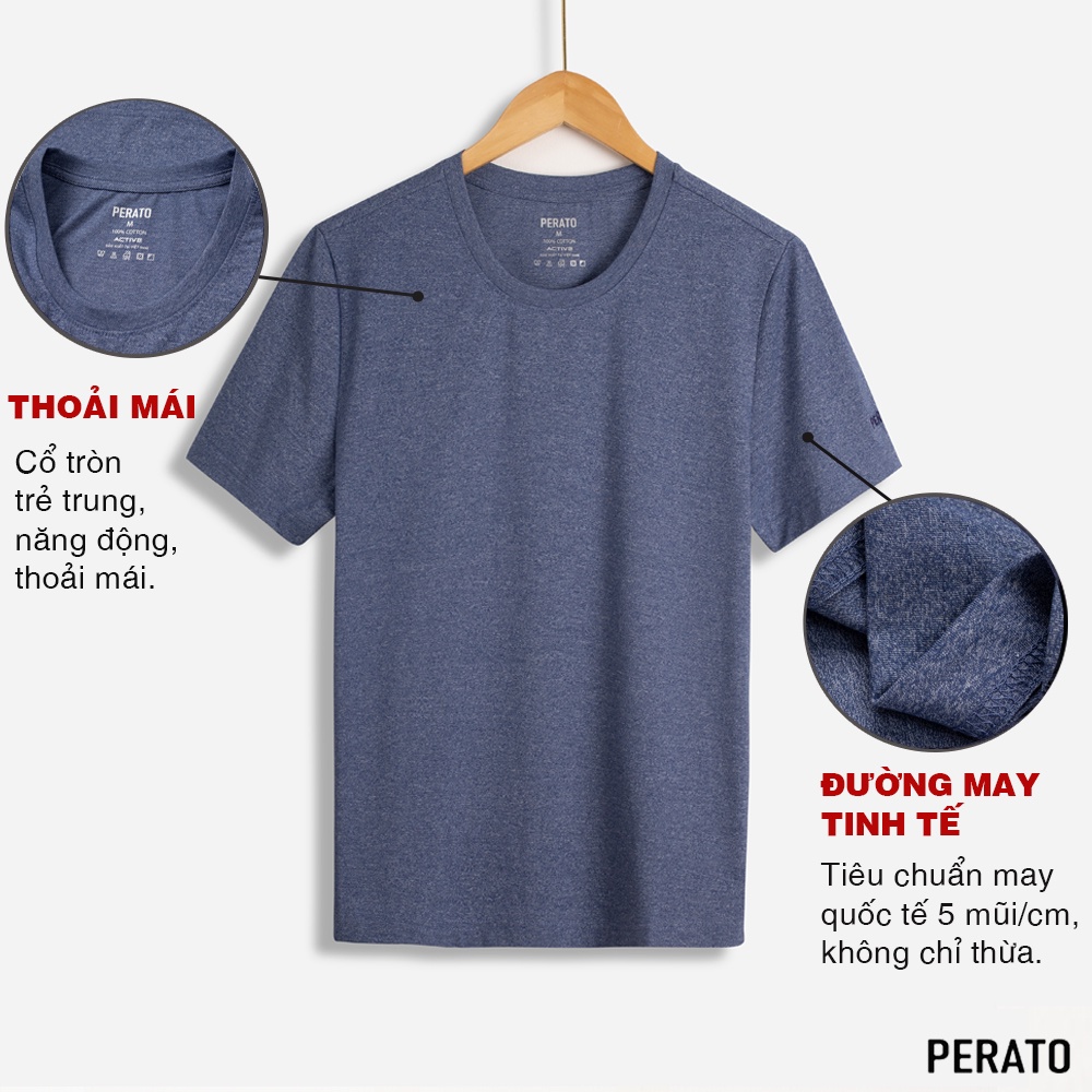 Áo Thun Nam Ngắn Tay PERATO (6 Màu), Chất Liệu Premium Cotton, Thấm Hút Cực Tốt, Thoải Mái Vận Động (TSOP21023-01) | BigBuy360 - bigbuy360.vn