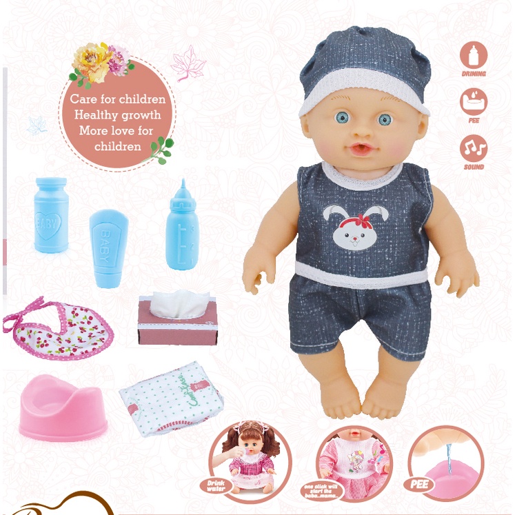 Búp bê em bé cỡ lớn biết uống nước kèm tả thay dành cho bé gái