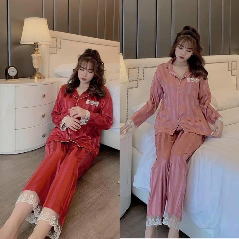 [FlashSale][Giá Huỷ Diệt] Bộ Mặc Nhà Bộ Ngủ Pijama Lua Phối Ren Siêu Hot Siêu Đẹp