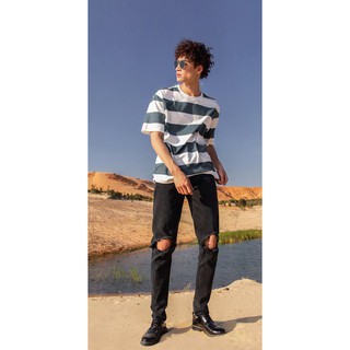 Quần Jeans đen tưa lai rách gối cực bụi