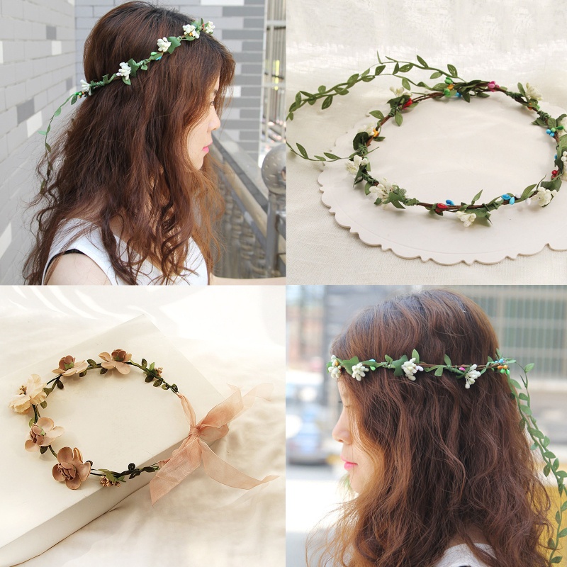 Vòng Hoa Đội Đầu Kiểu Bohemia Cho Cô Dâu