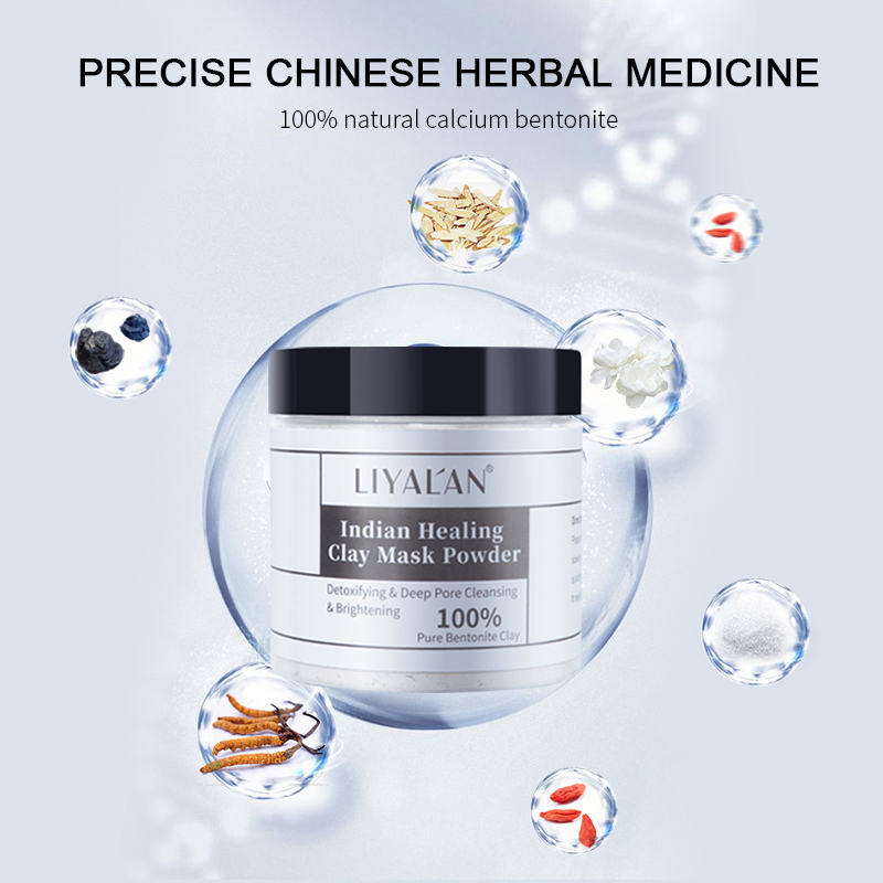 Mặt nạ đất sét LIYAL'AN Ấn Độ dưỡng ẩm dưỡng trắng thanh lọc da 160g