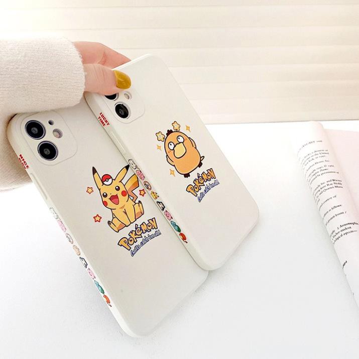 Ốp lưng iphone Pika & Psyduck cạnh vuông hình BVC 5s/6/6plus/6s/6splus/7/7plus/8/8plus/x/xr/xs/11/12/pro/max/plus/promax