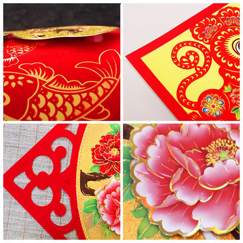 Spring Festival Window Sticker New Year Blessing CNY Chinese New Year Decoration 35X35cm