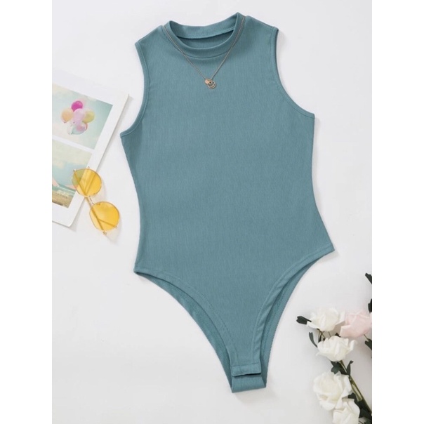 Áo Bodysuit Liền Thân Thun Gân Cổ Cao (Nhiều Màu) | BigBuy360 - bigbuy360.vn