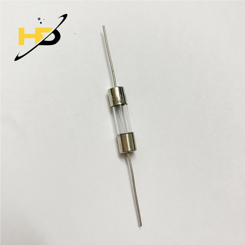 Gói 10 Cầu Chì Ống Thủy Tinh 2A 250V Loại Có Chân Hàn 5x20mm