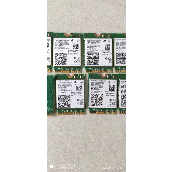 Card Intel WiFi Bluetooth AX200,AX201, AX210  , MT7921K ,AC9260,Intel 6235  cũ bóc máy