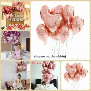 Hồng Gold Rose Bóng Kiếng Hình Trái Tim