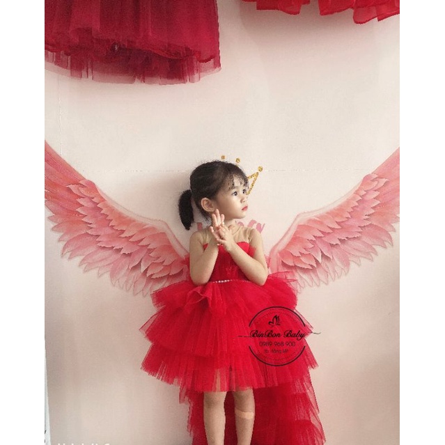 Váy công chúa cho bé BinBon Baby, đầm công chúa đuôi công cho bé gái
