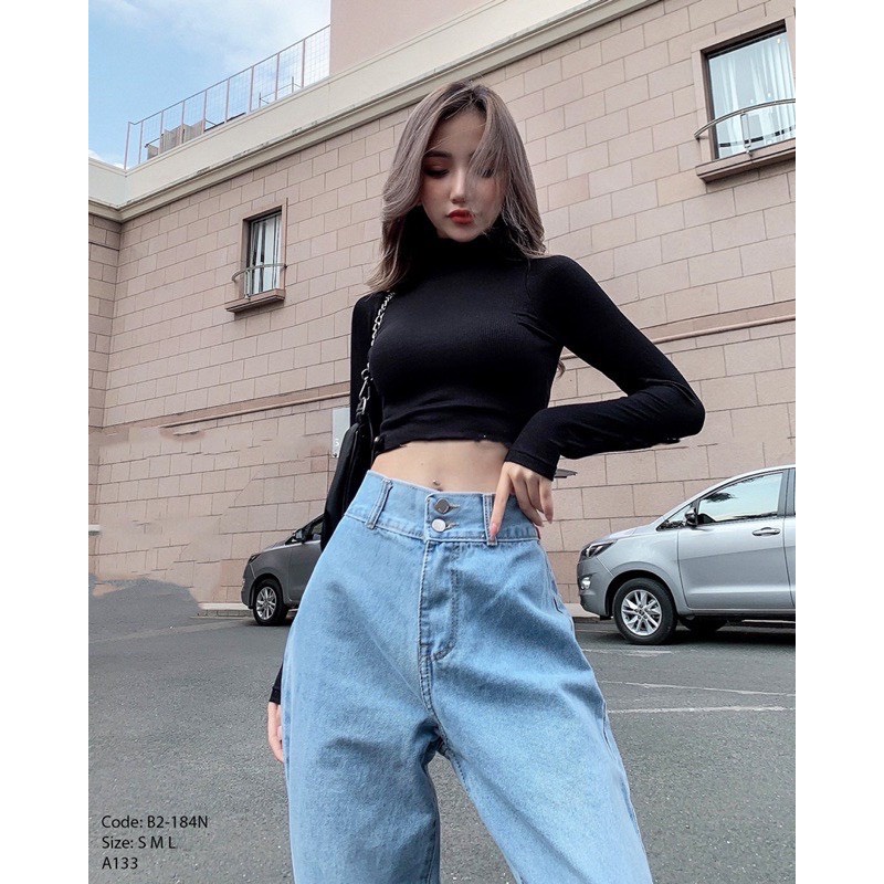 [HOT DEAL] QUẦN JEAN SUÔNG,Quần Jean Ống Rộng Nữ  Phong Cách Streetstyle, quần suông lưng cao 2 nút