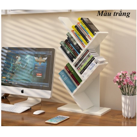Free ship 50k-Kệ sách hình cây 5 tầng sâu 15cm
