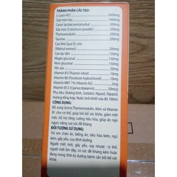 Siro Yến sào Ăn Ngủ Ngon Nidosure Plus⚡Bồi bổ sức khoẻ ⚡cho người lớn và trẻ em