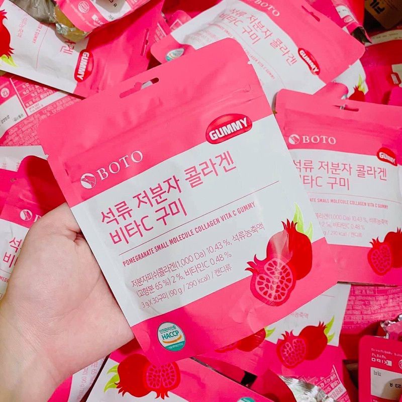 Kẹo dẻo Collagen lựu BOTO Hàn Quốc - Kẹo dẻo Gummy Collagen 30 viên