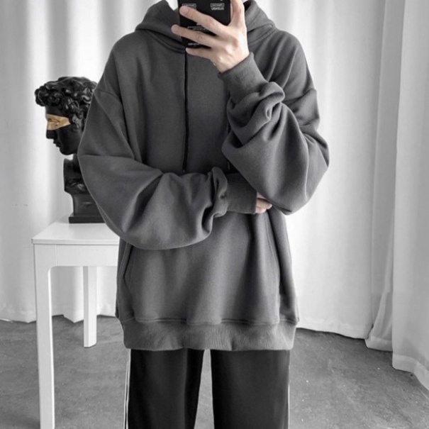 Áo khoác nam nữ thể thao Áo sweater hoodie nỉ bông kiểu dáng thể thao form rộng unisex trơn basic HD1