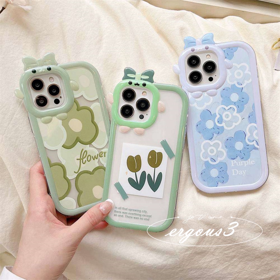 Ốp Điện Thoại Mềm Hình Hoa Màu Xanh Dương Cho iPhone 14 13 12 11 Pro Max SE2020 X XR Xs Max 7 8 6 6s Plus