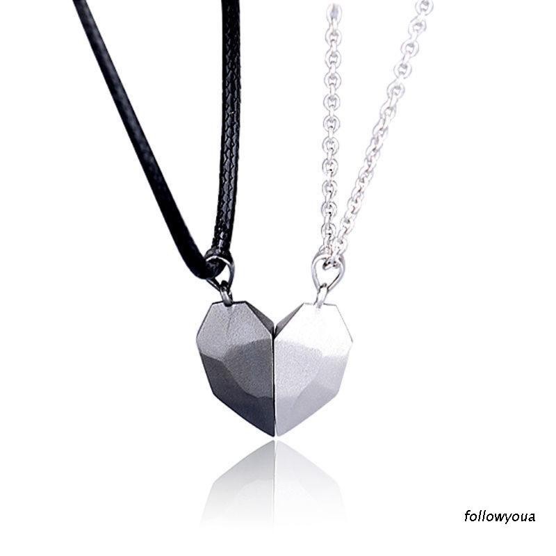 Set 2 vòng cổ mặt hình trái tim có nam châm cho cặp đôi