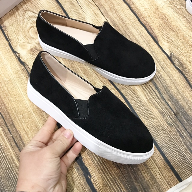 Slip on da lộn đế 2cm