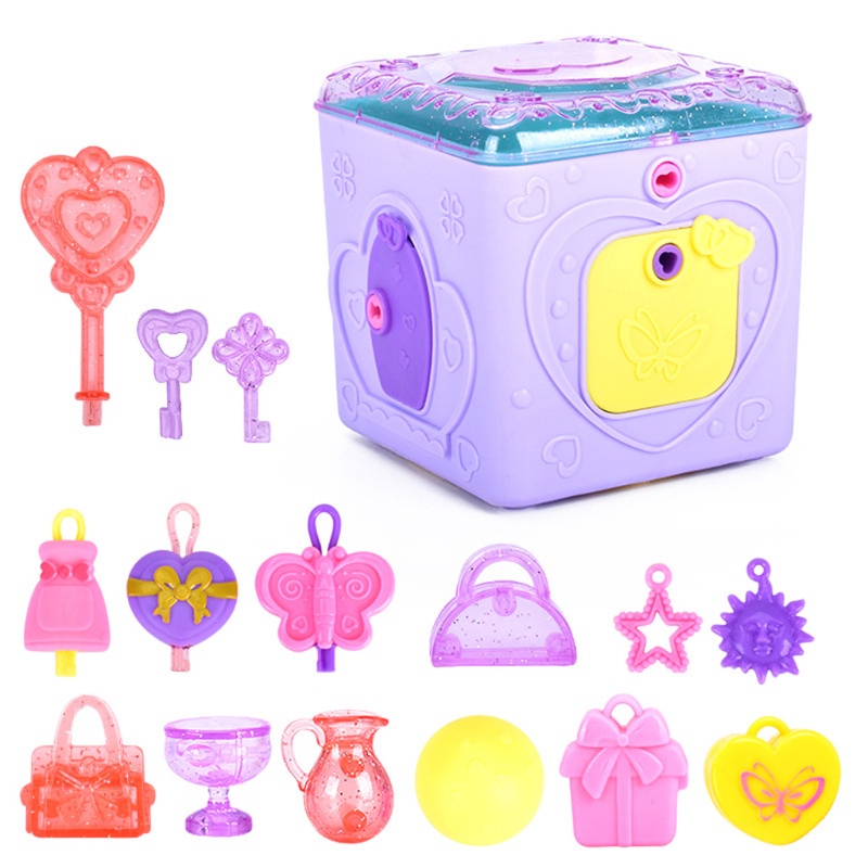 Hộp Đựng Trang Sức Đồ Chơi Đa Năng Kèm Chìa Khóa Độc Đáo Cho Bé