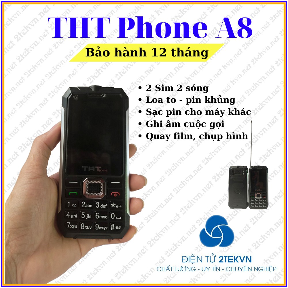 Điện thoại pin khủng THTphone A8 loa to, chữ to, ghi âm cuộc gọi