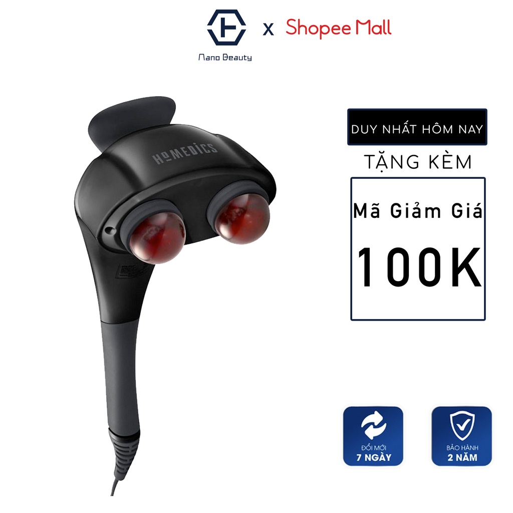 Máy massage cầm tay hai đầu kèm nhiệt chuyên nghiệp HoMedics HHP-385H nhập khẩu chính hãng bảo hành 24 Tháng