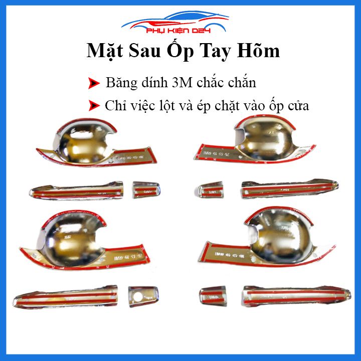 Ốp tay nắm hõm cửa mạ crom Outlander 2016-2017-2018-2019-2020-2021 bảo vệ chống trầy ô tô